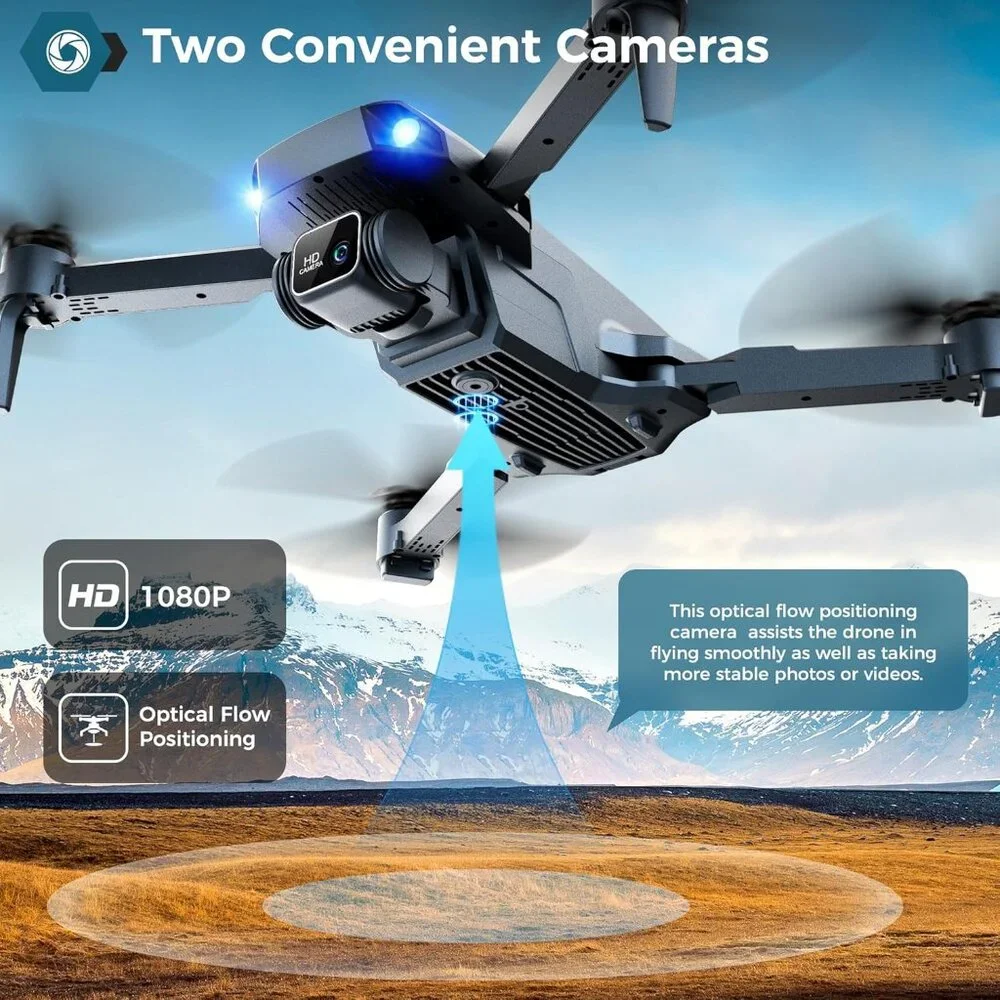 Drone Camera 1080P HD FPV Camera, ne Key Take Off/Land, Altitude Hold, 360 Flip